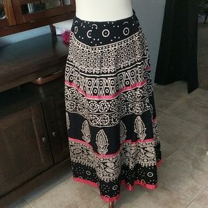 Navy, cream, and fushia maxi